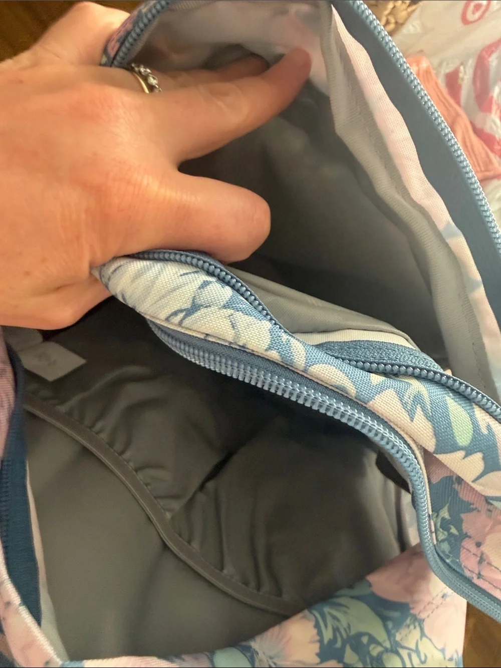 NWT Jansport faded tapestry elemental blue Pink Floral Backpack